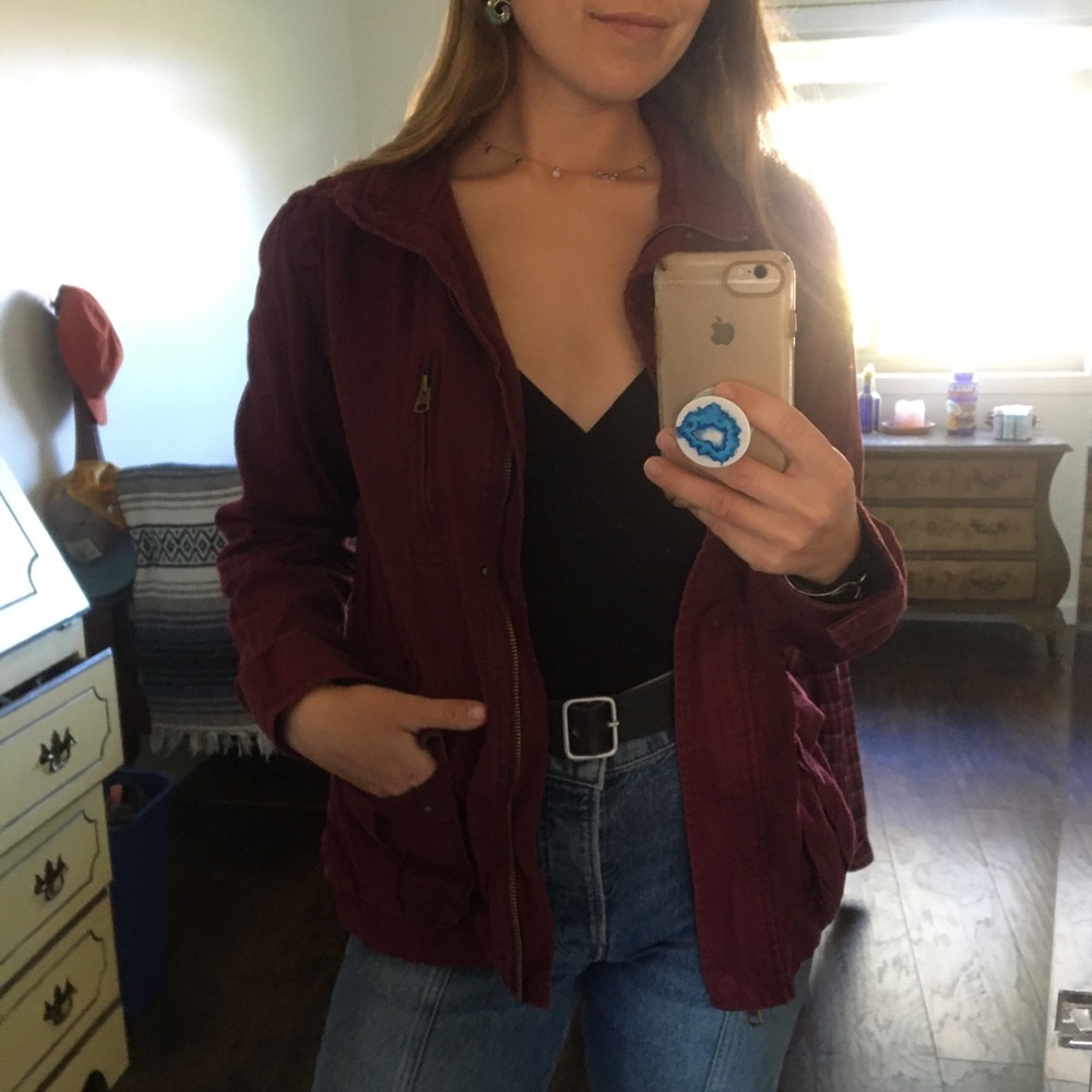 Maroon Cargo Jacket🍓 - Picture 3 of 8